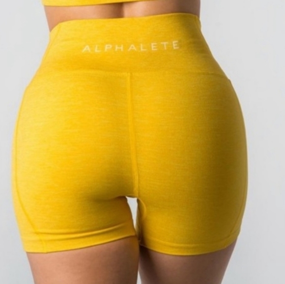 Alphalete Pants - Alphalete R6 Revival Shorts Yellow